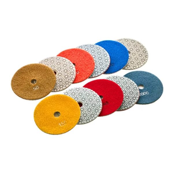 Polishing stone marble dry polishing pads 100mm 30grit to 3000grit colorful marble floor polishing pads - Image 2